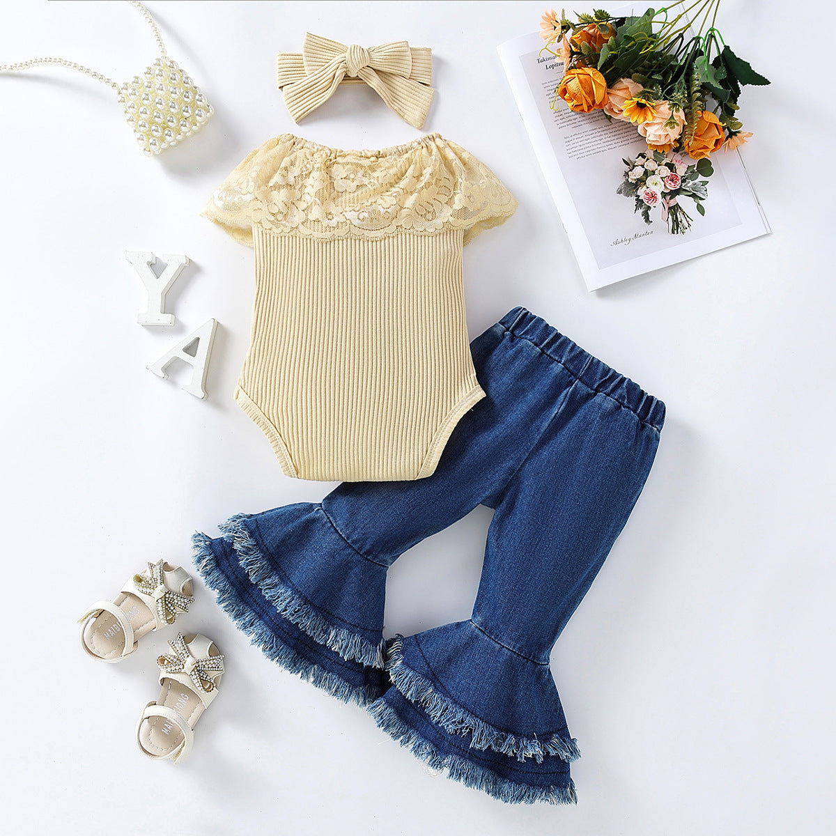 Wholesale Polyester One-piece Girls Summer Suit